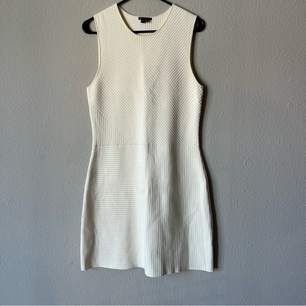 Theory White and Light Tan Mini Dress